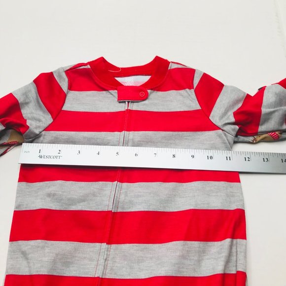 2 Pack Just One You Made By Carter's Baby 12 Month Dark Santa Footed Pajama New - Picture 9 of 16